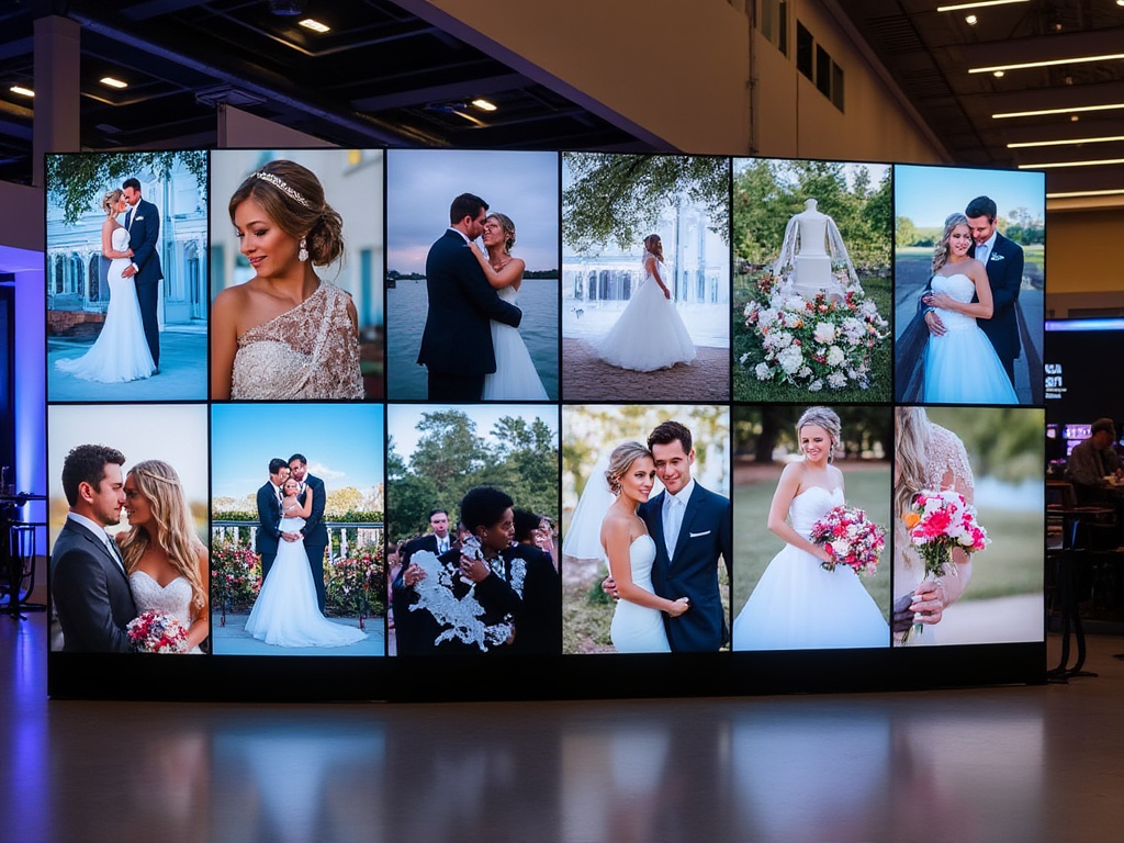 LED screens at wedding event by GC Event Studio