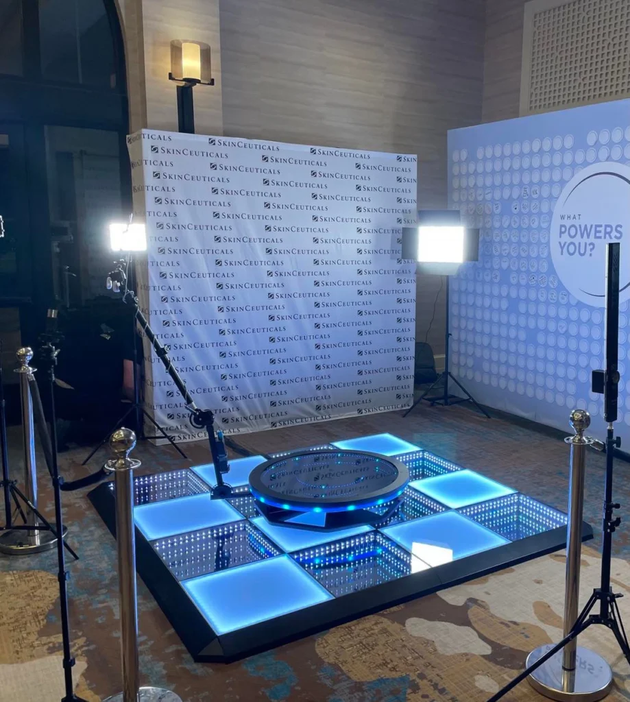 360 booth setup at skin seuticals event by GC Event Studio.